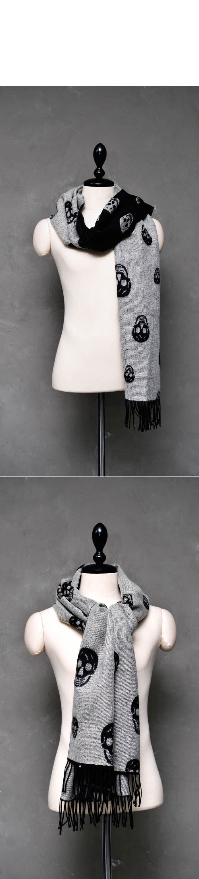 Accessories Scarves Woolen Cotton Two Tone Skull ScarfScarf 26